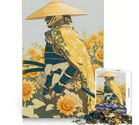 Samurai in Sunflower Field 1000 Piece Jigsaws for Adults Puzzle Strengthen Recall Stress Relief Quality Edge Bday Surprise (50x75cm)