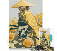 Samurai in Sunflower Field 1000 Piece Jigsaws for Adults Puzzle Strengthen Recall Stress Relief Quality Edge Bday Surprise (50x75cm)
