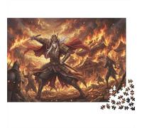 Samurai in The Flames 1000 Piece Jigsaw Puzzle,Adults & Kids 14+,Gift Idea,Stress Relief,Impossible Challenge,Home Wall Decor,Premium Cardboard,Educational Toy 70x50cm