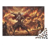 Samurai in The Flames 1000 Piece Jigsaw Puzzle,Home Wall Decor,Stress Relief,Premium Cardboard,Whimsical Challenge,Great Gifts,Educational Toy,Adults & Kids 14+ 52x38cm
