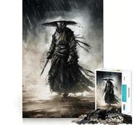 Samurai in The Rain Jigsaw Puzzles 1000 Piece for Teenagers Pure Logic Toy Gentle Relax Clean Cut Fine Art Piece (38x52cm)