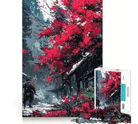 Samurai in The Rain Jigsaw Puzzles 1000 Pieces for Adults Memory Gain Anxiety Relief Design Assembly Artistic Gift (38x52cm)