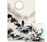 Samurai Ink Wash Painting Jigsaw Puzzles for Adults1000 Pieces Mind Skill Toy Quiet Hobby Design Assembly (38x52cm)
