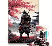 Samurai Japan Landscape 1000 Pieces Jigsaws Adults Puzzles Think Smart Toy Home Activity Smooth Cut Xmas Surprise (38x26cm)