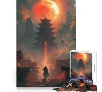 Samurai Japan Landscape Jigsaw Puzzle 1000 Piece for Teenagers Logic Sense Toy Calm Pastime Smooth Edge Premium Gift (38x26cm)
