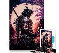 Samurai Japan Neon Cherry Jigsaw Puzzle 1000 Piece for Teenagers Reason Skill Toy Relaxing Fun Exact Cut (38x26cm)