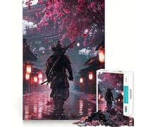 Samurai Japan Sakura Jigsaw Puzzles 1000 Piece for Teenagers Strong Logic Toy Mental Relax Clear Edge Stylish Gift (38x52cm)
