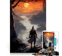 Samurai Japan Sunset Teenagers 1000 Piece Jigsaw Puzzle Logic Boost Toy Indoor Fun Premium Edge Memorable Gift (38x52cm)