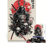 Samurai Japan Watercolor 1000 Piece Jigsaw Puzzles for Adults Jigsaw Recall Boost Mental Relax Smooth Cut Birthday Gift (50x75cm)
