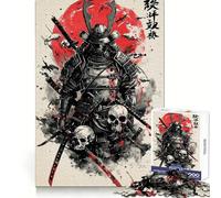 Samurai Japan Watercolor Hard Jigsaw Puzzle for Adults 1000 Pieces Reason Skill Toy Family Time Tight Cut Art Collectible (38x26cm)