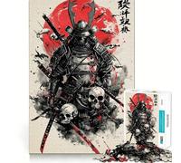 Samurai Japan Watercolor Jigsaw Puzzles for Adults 1000 Piece Strengthen Recall Casual Fun Quality Edge Stylish Gift (38x52cm)