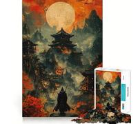 Samurai Japanese 1000 Pieces Jigsaws Adults Puzzles Think Smart Toy Home Activity Smooth Cut Xmas Surprise (38x52cm)