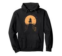 Samurai Japanese Art Vintage Warrior Shadow Sun Retro Pullover Hoodie