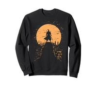 Samurai Japanese Art Vintage Warrior Shadow Sun Retro Sweatshirt