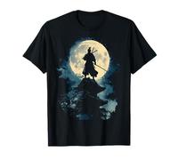 Samurai Japanese Art Vintage Warrior Shadow Sun Retro T-Shirt