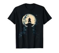 Samurai Japanese Art Vintage Warrior Shadow Sun Retro T-Shirt
