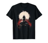 Samurai Japanese Art Vintage Warrior Shadow Sun Retro T-Shirt