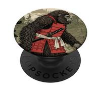 Samurai Japanese Bigfoot Sasquatch Sword Handler Gifts PopSockets Adhesive PopGrip