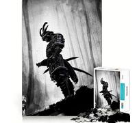 Samurai Japanese Ink 1000 Pieces Jigsaw Puzzles for Adults Memory Gain Calm Mind Design Assembly Creative Gift (38x52cm)