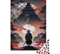 Samurai Japanese Landscape 1000-Piece Puzzle for Adults, 70x50cm/1000pcs; for Calm Hands-on Time after Work; White Cardboard with A Clean Surface