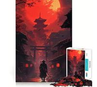 Samurai Japanese Landscape 1000 Pieces Jigsaw Puzzles for Adults Improve Memory Peaceful Fun Sharp Edge (38x26cm)