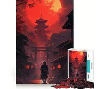 Samurai Japanese Landscape Jigsaw Puzzles for Teenagers 1000 Piece Boost Memory Serene Time Premium Cut Birthday Gift (50x75cm)