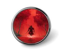 Samurai Japanese Round Brooch Pins Badge Printed Button Tie Lapel Backpack Pin Decoration for Women Men