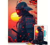 Samurai Japanese Sunset 1000 Pieces Jigsaw Puzzles for Teenagers Logic Train Toy Quiet Fun Smooth Cut Lovely Gift (50x75cm)