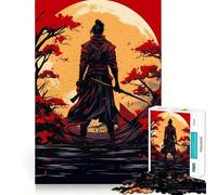 Samurai Japanese Sunset Jigsaw Puzzles for Teenagers 1000 Piece Boost Memory Serene Time Premium Cut Birthday Gift (38x26cm)
