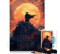 Samurai Japanese Sunset Jigsaw Puzzles for Teenagers 1000 Piece Brain Workout Toy Mental Relax Art Assembly Unique Gift (38x52cm)