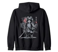 Samurai Japanese Warrior Cat Zip Hoodie