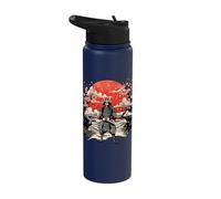 Samurai Japanese Warrior Sunset Landscape Art Stainless Steel Insulated Water Bottle