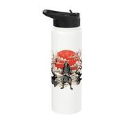 Samurai Japanese Warrior Sunset Landscape Art Stainless Steel Insulated Water Bottle