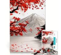 Samurai Kanji Red Black Japanese Ink Wash Hard Jigsaw Puzzle for Adults 1000 Pieces Reason Skill Toy Family Time Tight Cut Art Collectible (38x26cm)