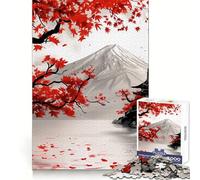 Samurai Kanji Red Black Japanese Ink Wash Jigsaw Puzzle 1000 Piece for Adults Intellect Toy Soothing Fun Precise Cut (50x75cm)