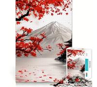 Samurai Kanji Red Black Japanese Ink Wash Jigsaw Puzzles for Adults1000 Pieces Improve Memory Relax Mind Sharp Edge Art Collection Piece (38x52cm)