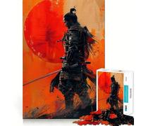 Samurai Katana Orange Dawn Hard Jigsaw Puzzle for Adults 1000 Pieces Fine Logic Toy Calm Fun Neat Edge Thoughtful Gift (50x75cm)
