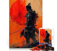 Samurai Katana Orange Dawn Jigsaw Puzzles 1000 Pieces for Adults Strengthen Recall Calm Mind Quality Edge Warm Surprise (38x52cm)