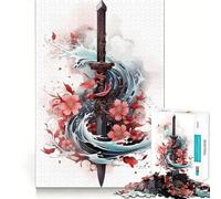 Samurai Katana Sword 1000 Pieces Jigsaw Puzzles for Adults Improve Memory Peaceful Fun Sharp Edge (50x75cm)