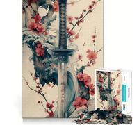 Samurai Katana Sword 1000 Teenager Pieces Jigsaw Puzzle Memory Boost Calm Escape Pattern Assembly Warm Surprise (50x75cm)