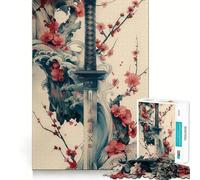 Samurai Katana Sword Jigsaw Puzzles for Teenagers 1000 Piece Mind Challenge Toy Relaxing Fun Precise Cut Festive Gift (38x52cm)