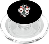 Samurai Kitsune Fox Mask Anime Oni Monster Vaporwave PopSockets PopGrip for MagSafe