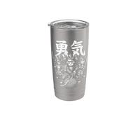 Samurai Kittens Cat Lover Kitten Courage Yarn Kanji Stainless Steel Insulated Tumbler