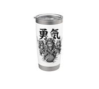 Samurai Kittens Cat Lover Kitten Courage Yarn Kanji Stainless Steel Insulated Tumbler