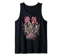 Samurai Kittens Cat Lover Kitten Courage Yarn Kanji Tank Top