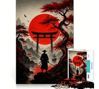 Samurai Landscape with Torii Gate And Sun Jigsaw Puzzle for Teenagers 1000 Pieces Boost Memory Relaxing Fun Premium Cut Stylish Gift (38x52cm)