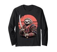 Samurai Lazy Sloth Katana Sword Sloths Long Sleeve T-Shirt