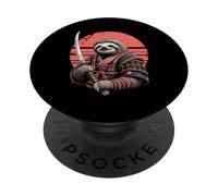Samurai Lazy Sloth Katana Sword Sloths PopSockets Adhesive PopGrip