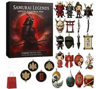 Samurai Legends Advent Calendar 2025, 24 Days of Christmas Countdown Calendars with 24 Samurai-Themed Ornaments, Funny Countdown Advent Calendar for Samurai Enthusiasts (1Set)