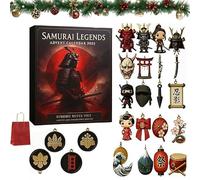 Samurai Legends Advent Calendar - 2025 Christmas Countdown Calendars with 24 Different Samurai Ornaments, 24 Days of Samurai Legends Countdown Advent Calendar for Samurai Enthusiasts (1Set)